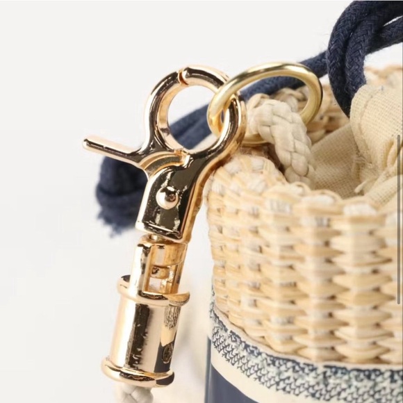 Mini Christian Dior Beauty VIP Drawstring Straw Pouch Crossbody Bag - Picture 4 of 7